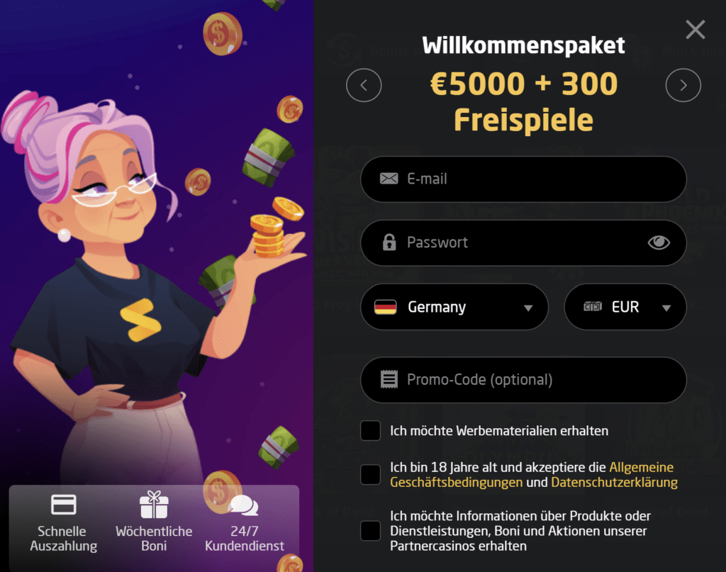 Vorschau auf den StayCasino-Registrierungsprozess